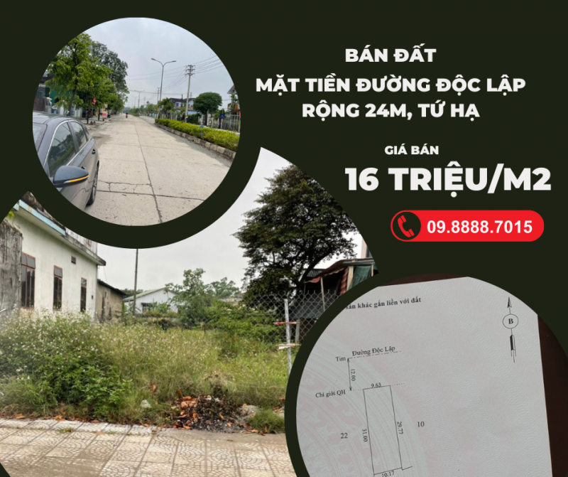 đất mặt tiền tứ hạ hương trà đường độc lập (1)