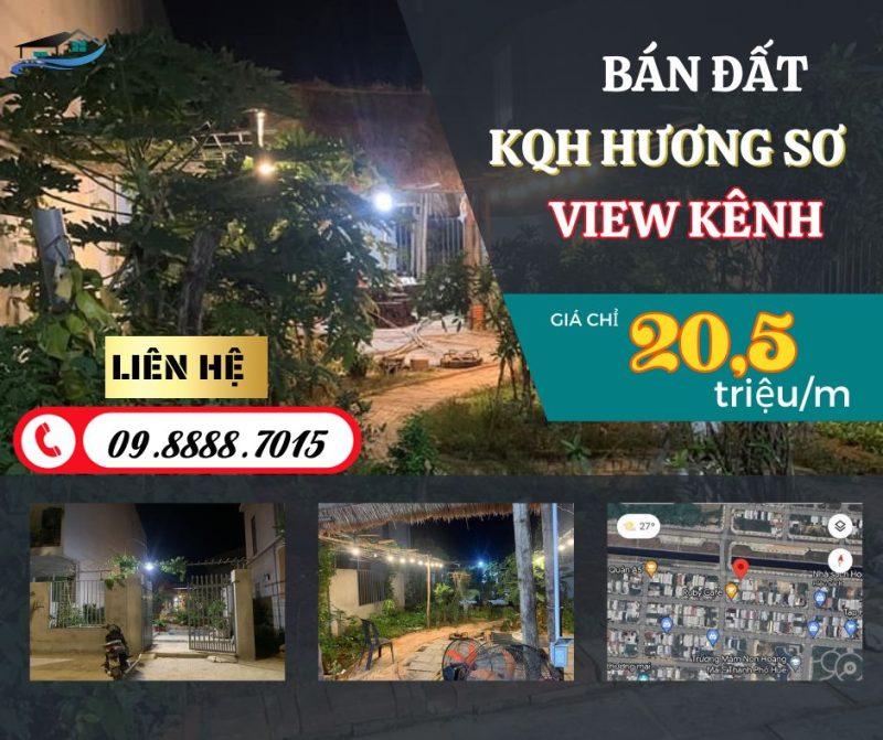 Đất kqh Hương Sơ view kênh 150m 20.5tr