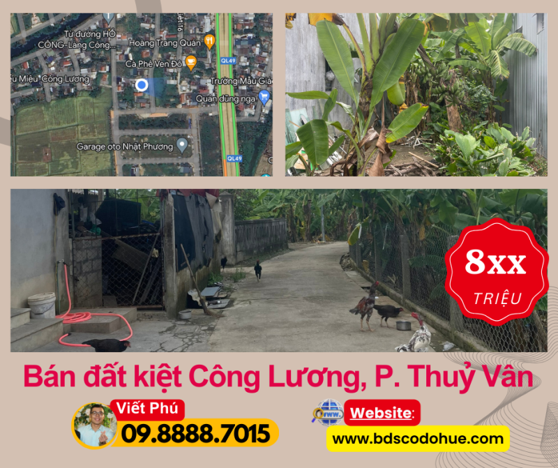 Bán đất kiệt Công Lương, P. Thuỷ Vân