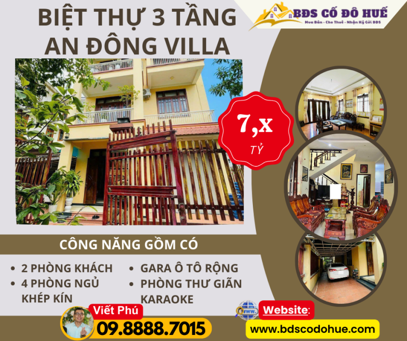 Biệt thự 3 tầng An Đông Villa 192m 7.5 tỷ