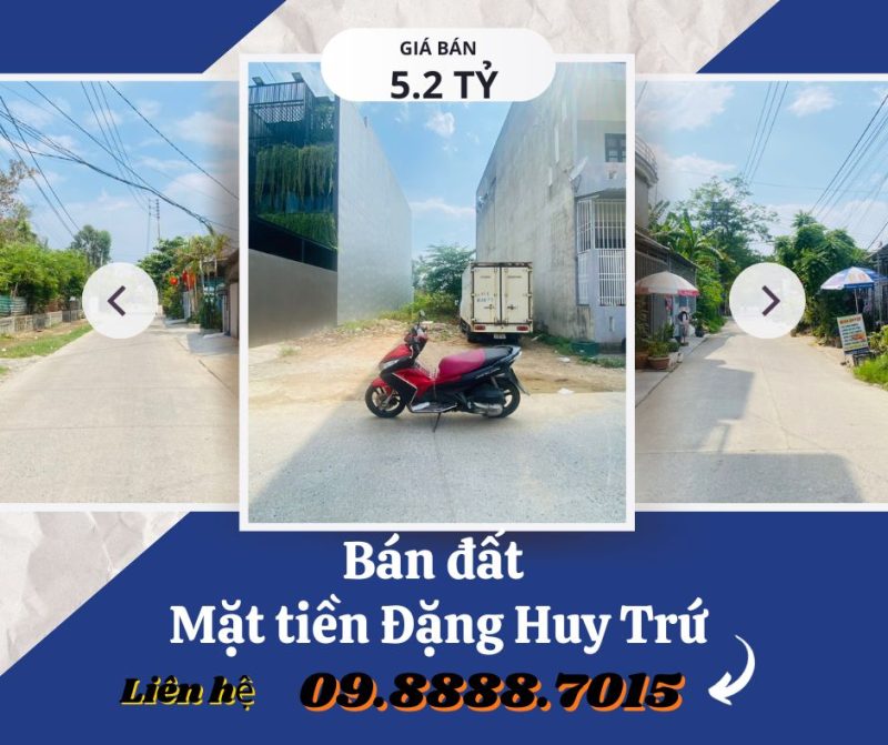 Đất mặt tiền Đặng Huy Trứ 205m 5.2 tỷ