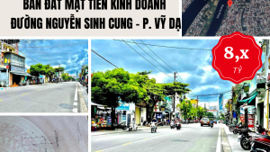 Đất mặt tiền Nguyễn Sinh Cung vỹ dạ 184m 8.3 tỷ