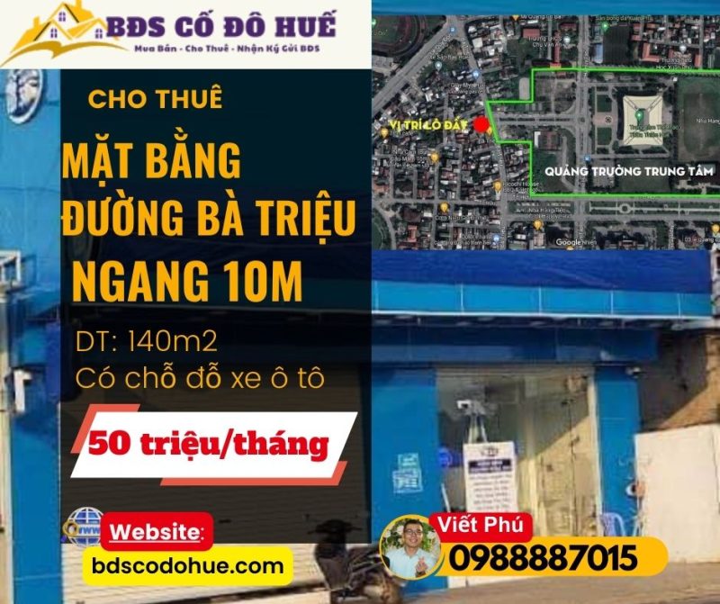 mặt bằng đường bà triệu 140m 50tr.thg